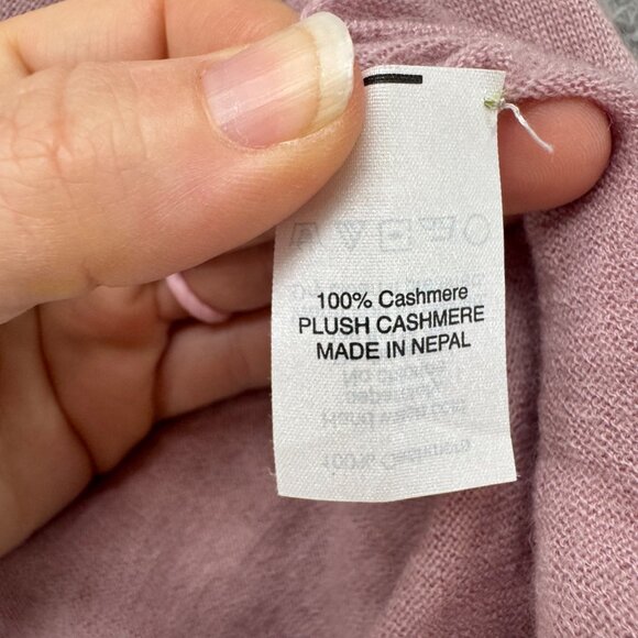 Plush Cashmere Long Cardigan Womens Pink 100% Cashmere Open Front Size M - Picture 8 of 13